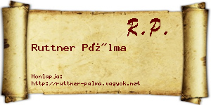 Ruttner Pálma névjegykártya